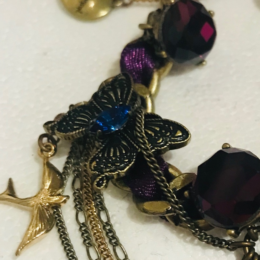 Betsey Johnson butterfly bracelet gypsy boho gothic bohemian fairy festival B13 - Picture 2 of 6